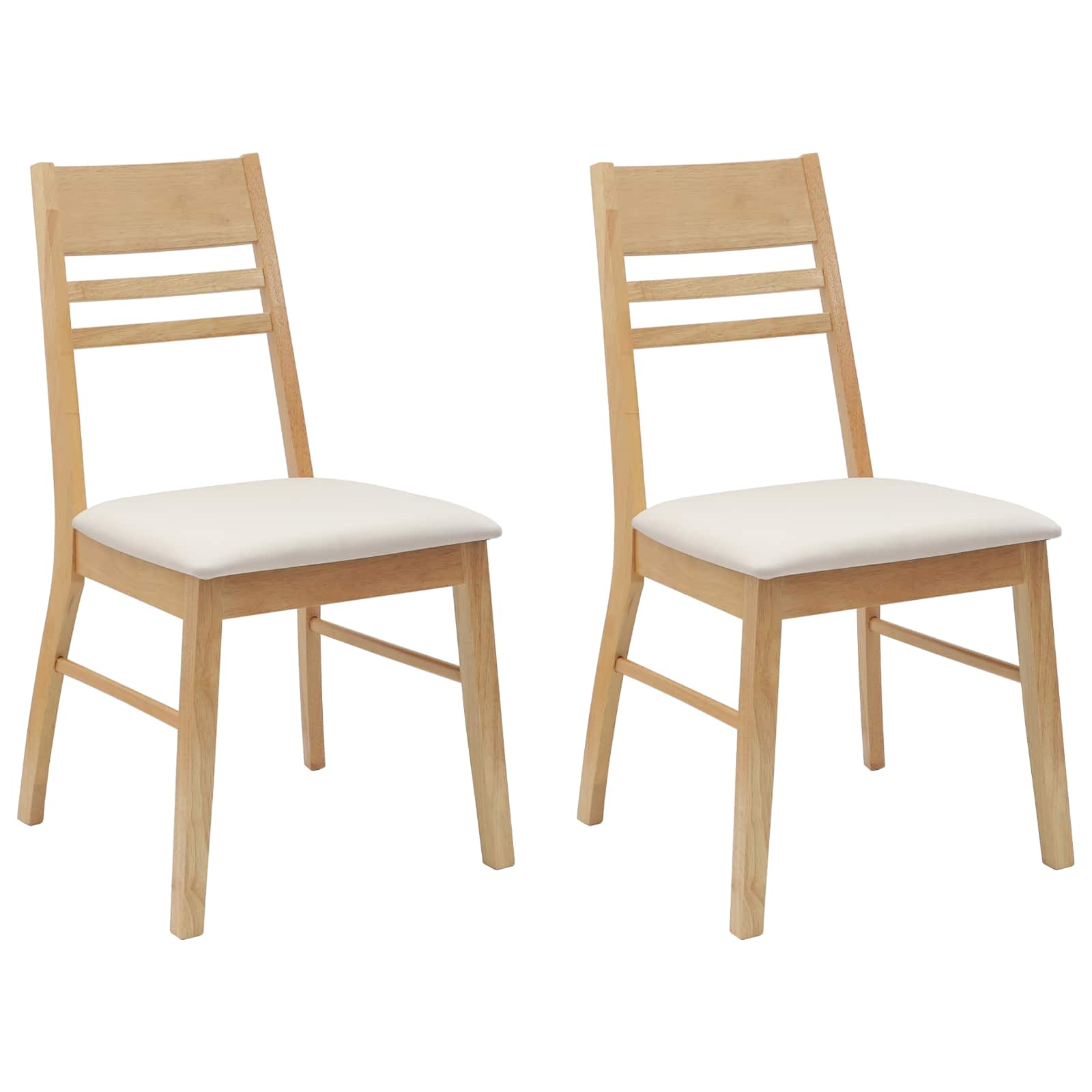 vidaXL Krzesła jadalne 2 pcs Naturalny 43 x 54 x 89 cm Drewno Gumowe