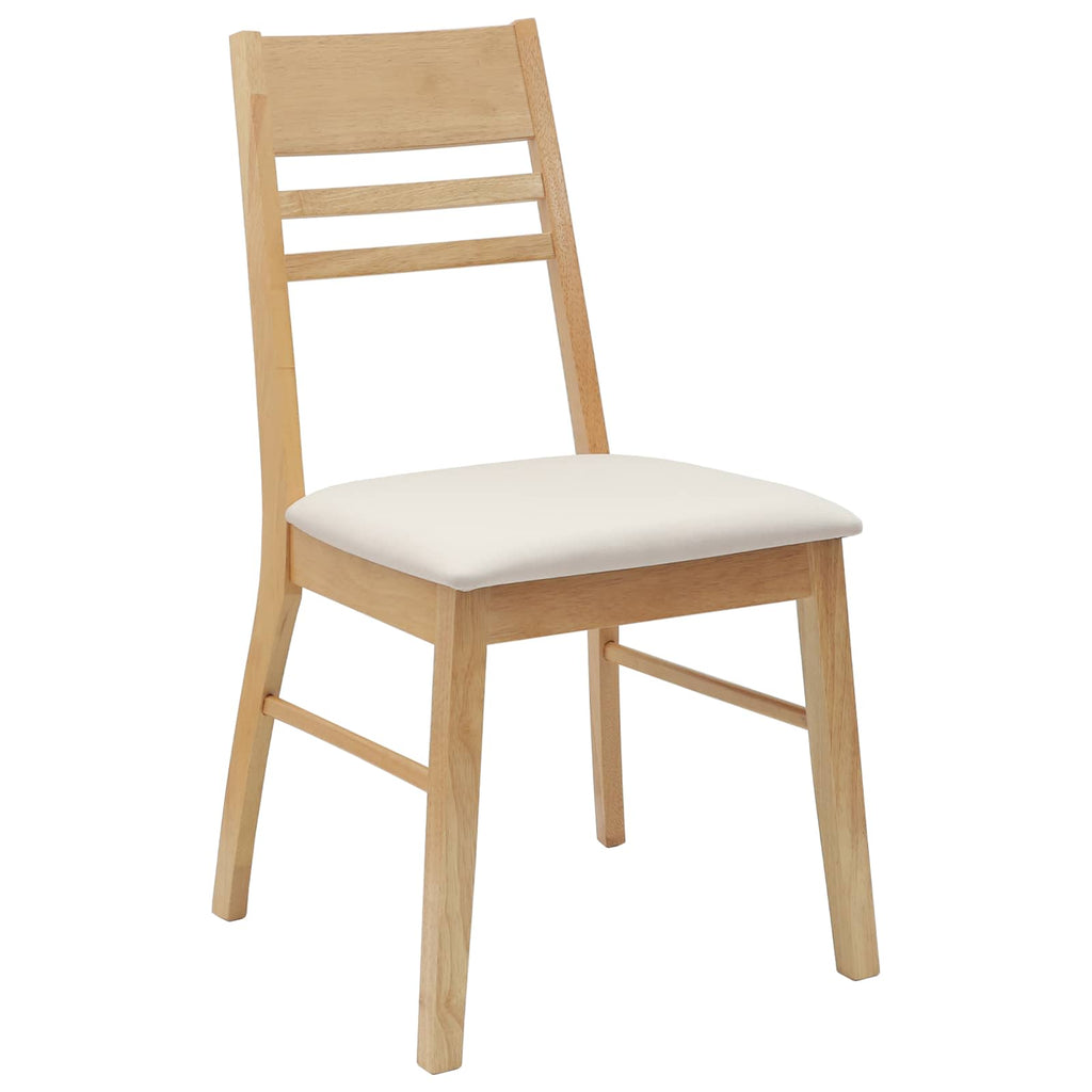 vidaXL Krzesła jadalne 2 pcs Naturalny 43 x 54 x 89 cm Drewno Gumowe