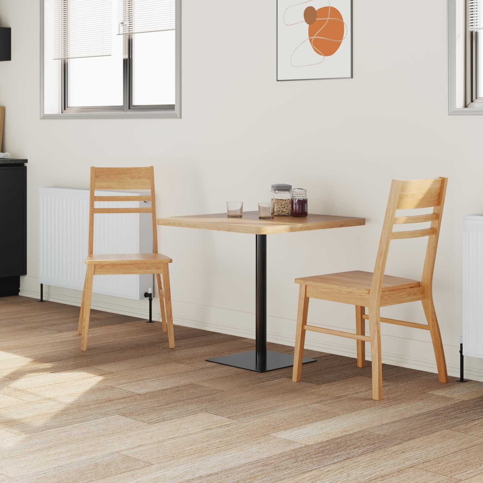 vidaXL Krzesła jadalne 2 pcs Naturalny 43 x 54 x 89 cm Drewno Gumowe