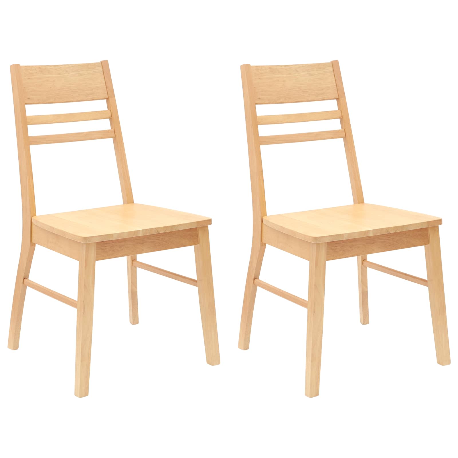 vidaXL Krzesła jadalne 2 pcs Naturalny 43 x 54 x 89 cm Drewno Gumowe