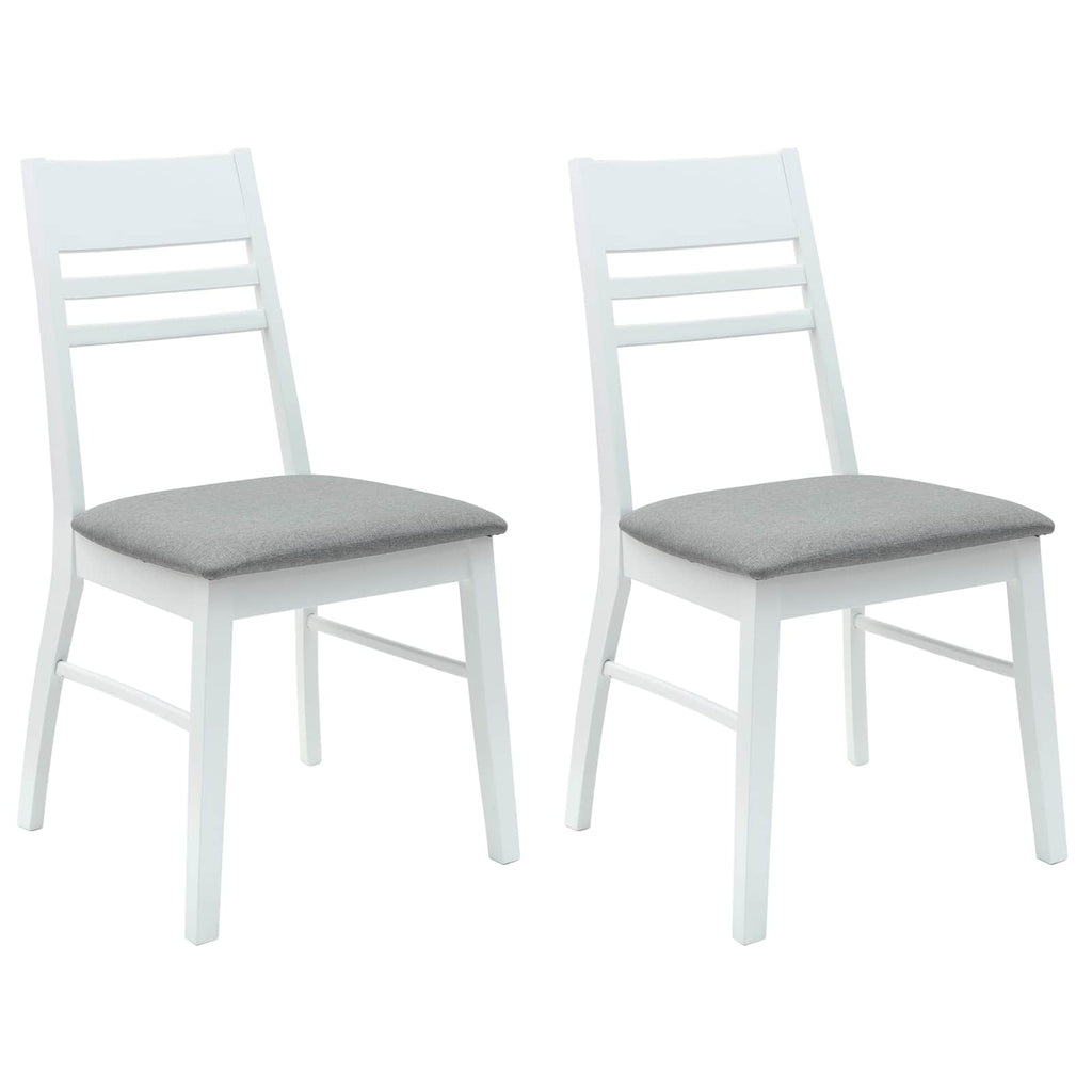vidaXL Krzesła jadalne 2 pcs Biały 43 x 54 x 89 cm Drewno Gumowe