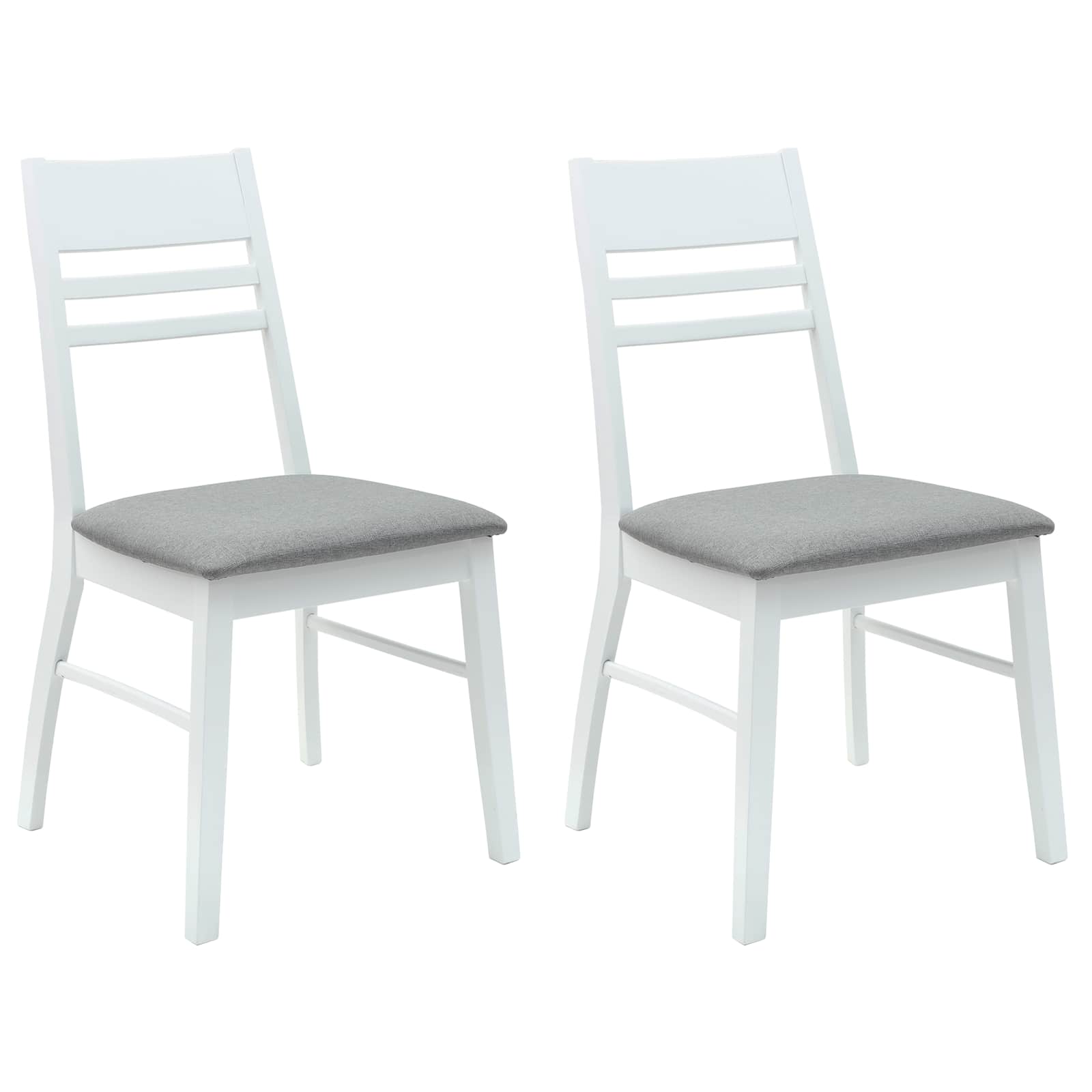 vidaXL Krzesła jadalne 2 pcs Biały 43 x 54 x 89 cm Drewno Gumowe