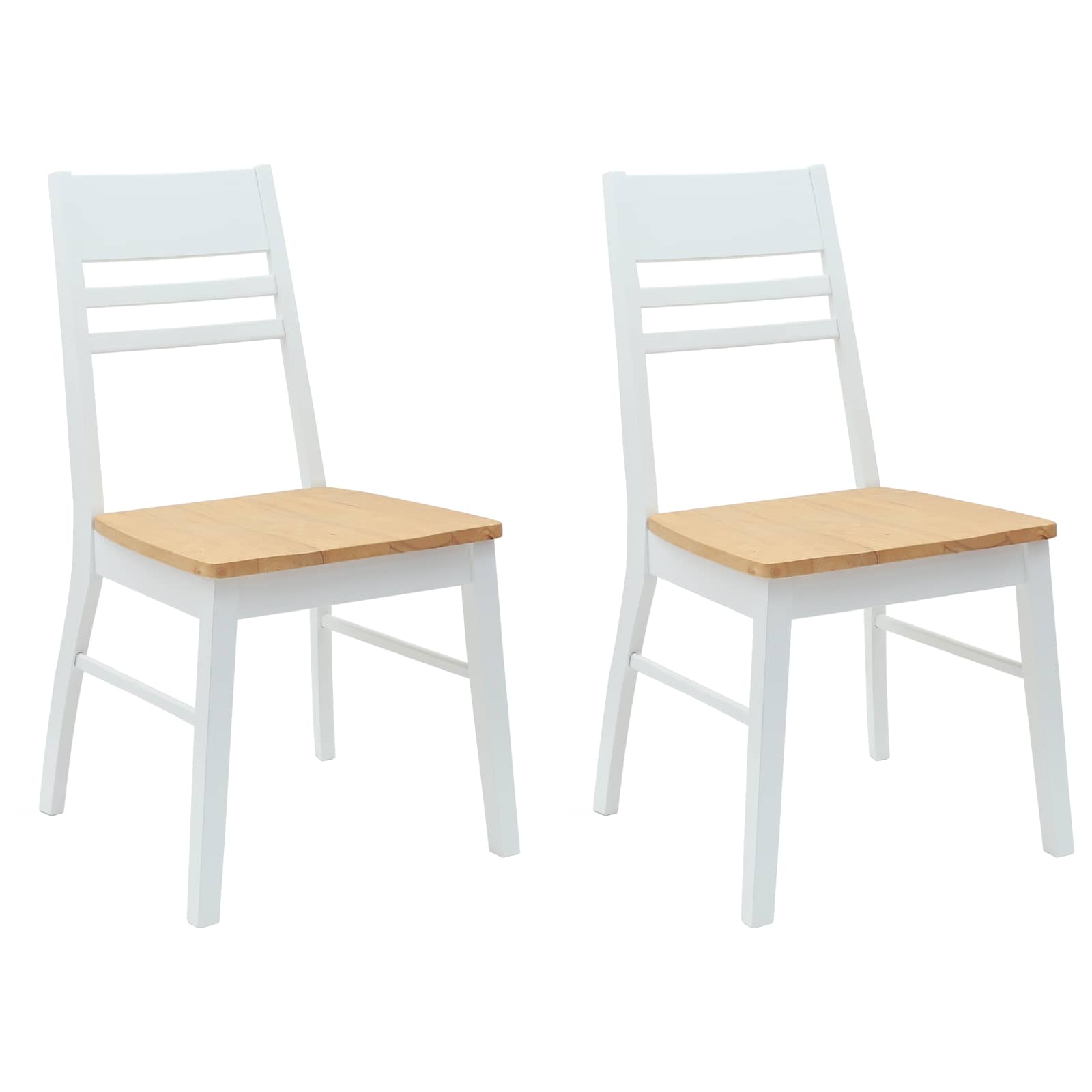 vidaXL Krzesła jadalne 2 pcs Biały 43 x 54 x 89 cm Drewno Gumowe
