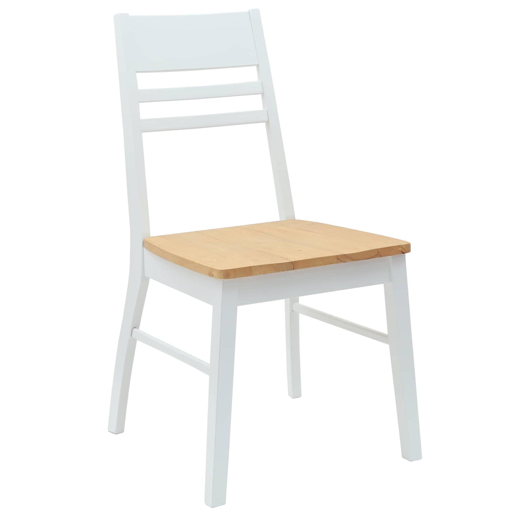 vidaXL Krzesła jadalne 2 pcs Biały 43 x 54 x 89 cm Drewno Gumowe