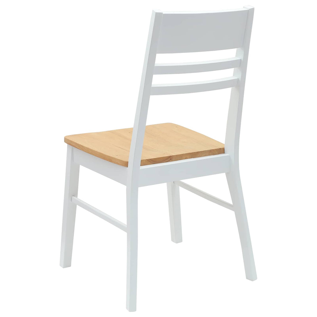 vidaXL Krzesła jadalne 2 pcs Biały 43 x 54 x 89 cm Drewno Gumowe