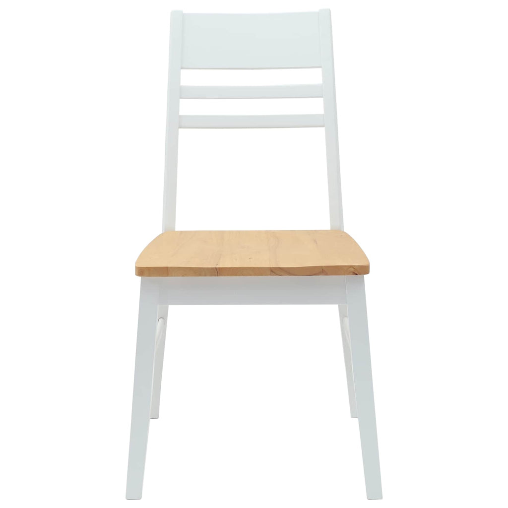 vidaXL Krzesła jadalne 2 pcs Biały 43 x 54 x 89 cm Drewno Gumowe