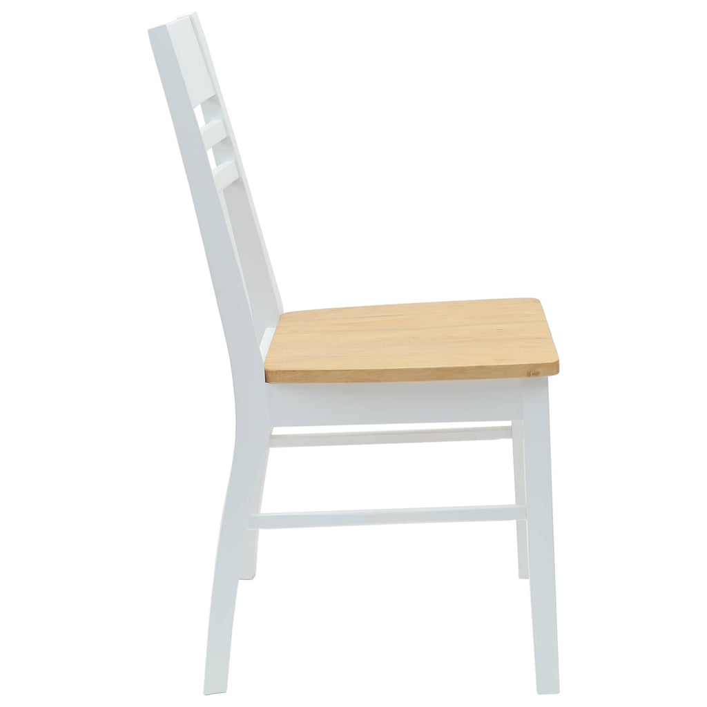 vidaXL Krzesła jadalne 2 pcs Biały 43 x 54 x 89 cm Drewno Gumowe