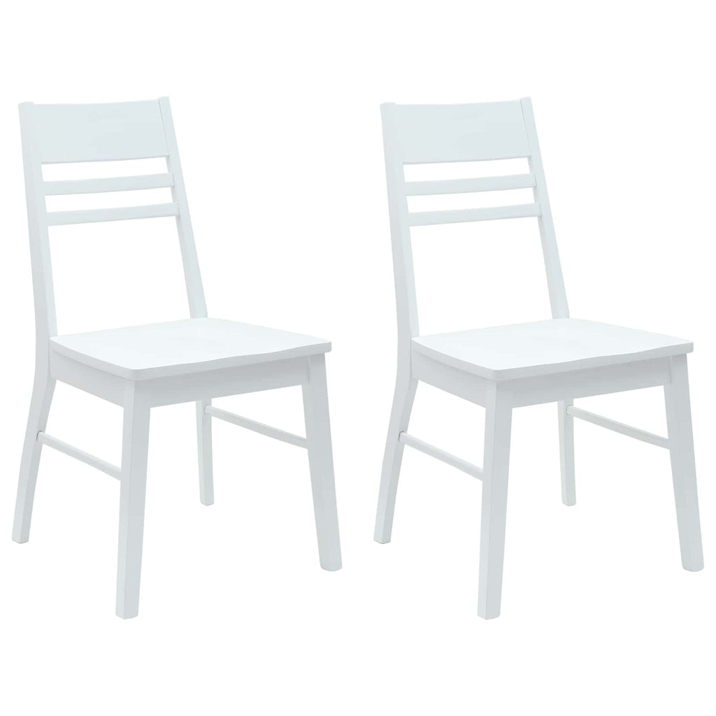vidaXL Krzesła jadalne 2 pcs Biały 43 x 54 x 89 cm Drewno Gumowe
