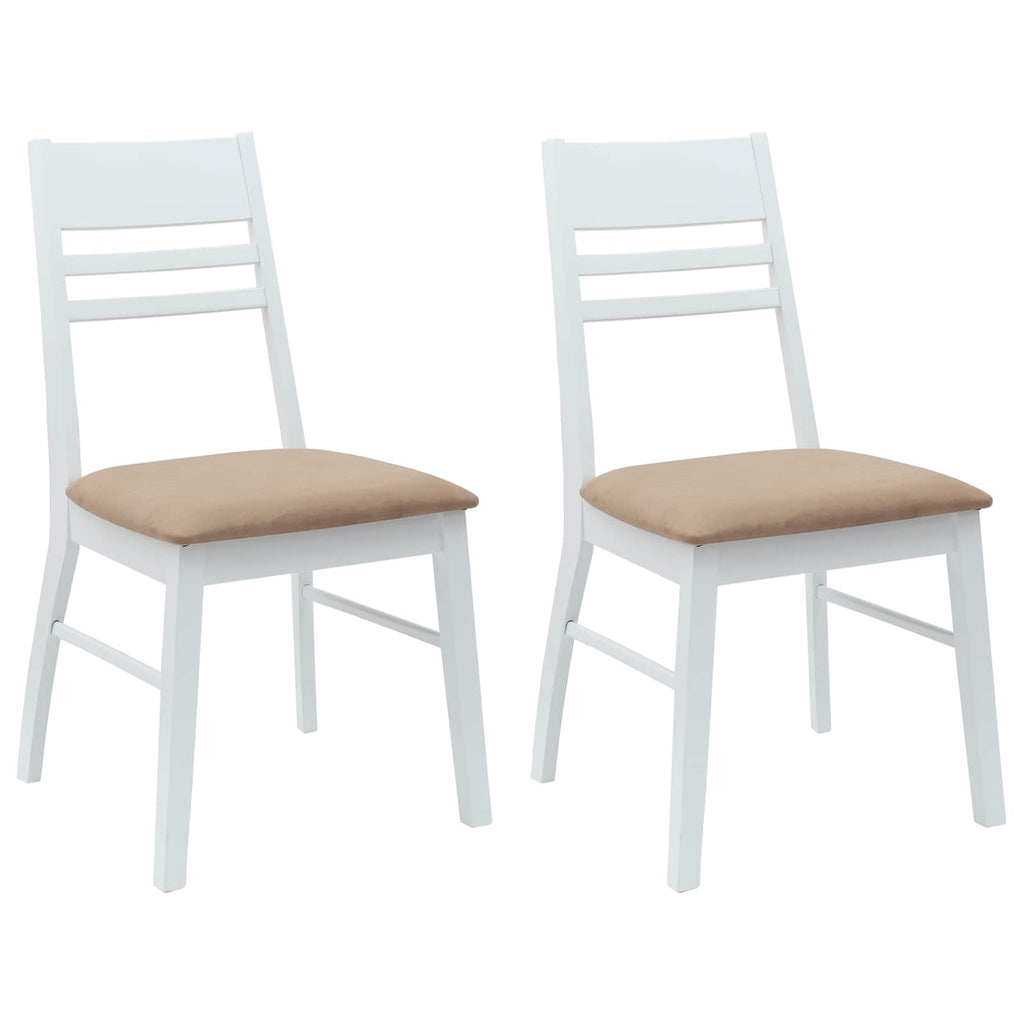 vidaXL Krzesła jadalne 2 pcs Biały 43 x 54 x 89 cm Drewno Gumowe