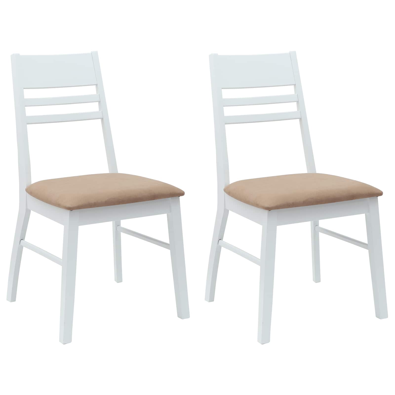 vidaXL Krzesła jadalne 2 pcs Biały 43 x 54 x 89 cm Drewno Gumowe