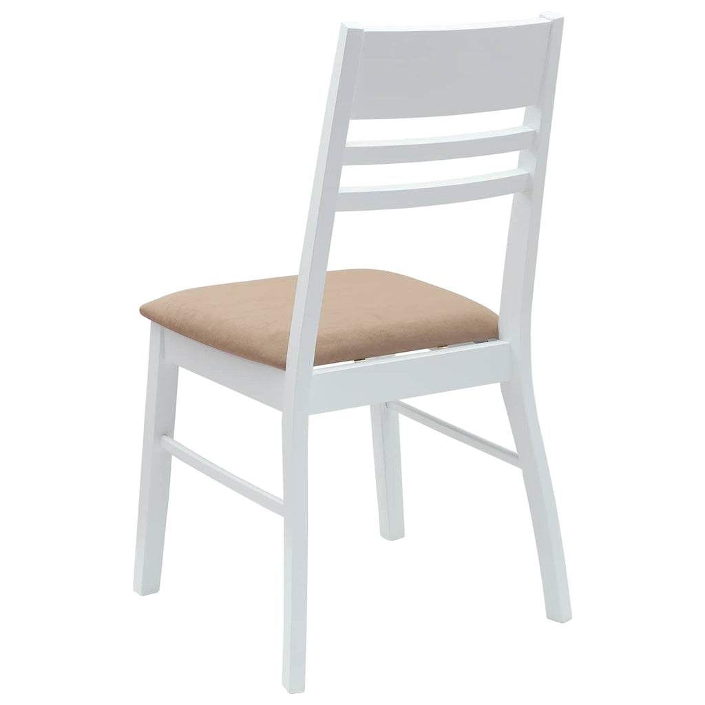 vidaXL Krzesła jadalne 2 pcs Biały 43 x 54 x 89 cm Drewno Gumowe
