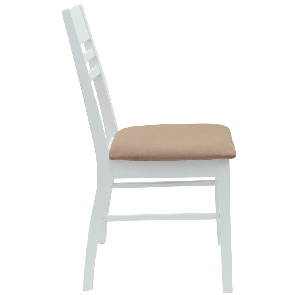 vidaXL Krzesła jadalne 2 pcs Biały 43 x 54 x 89 cm Drewno Gumowe