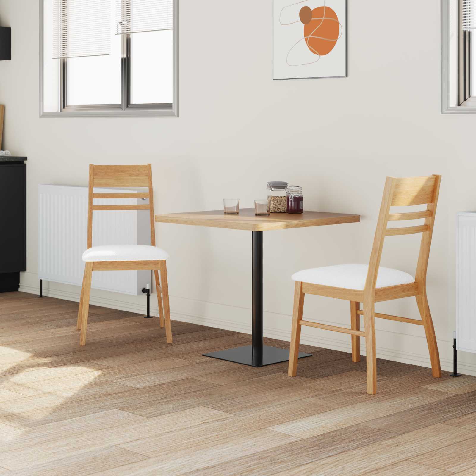 vidaXL Krzesła jadalne 2 pcs Naturalny 43 x 54 x 89 cm Drewno Gumowe