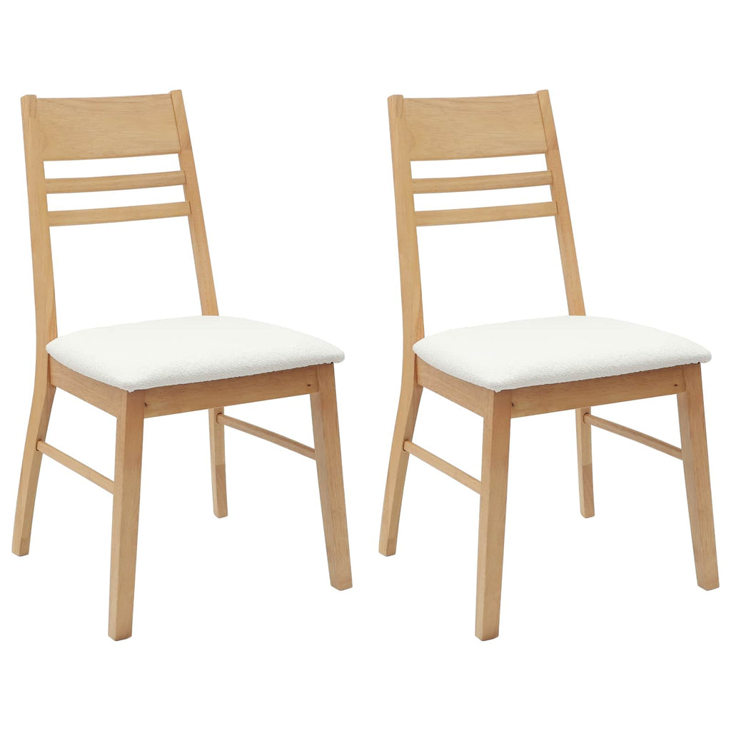 vidaXL Krzesła jadalne 2 pcs Naturalny 43 x 54 x 89 cm Drewno Gumowe