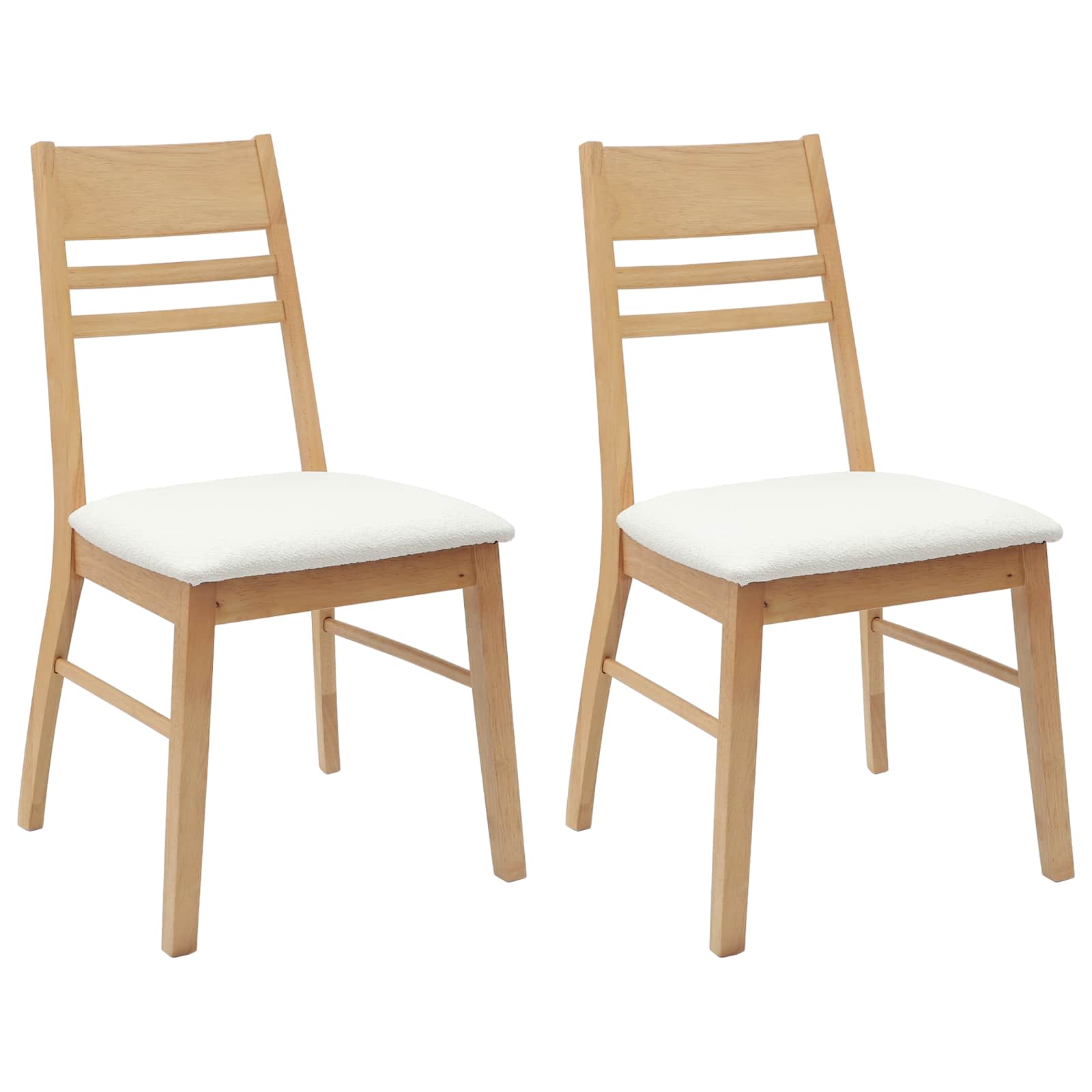 vidaXL Krzesła jadalne 2 pcs Naturalny 43 x 54 x 89 cm Drewno Gumowe