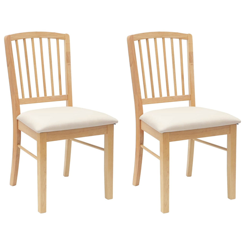 vidaXL Krzesła jadalne 2 pcs Naturalny 50 x 52,5 x 91 cm Drewno Gumowe