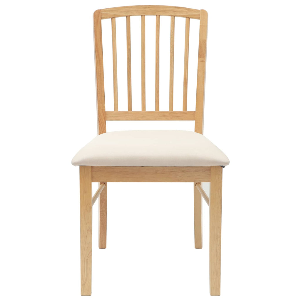 vidaXL Krzesła jadalne 2 pcs Naturalny 50 x 52,5 x 91 cm Drewno Gumowe