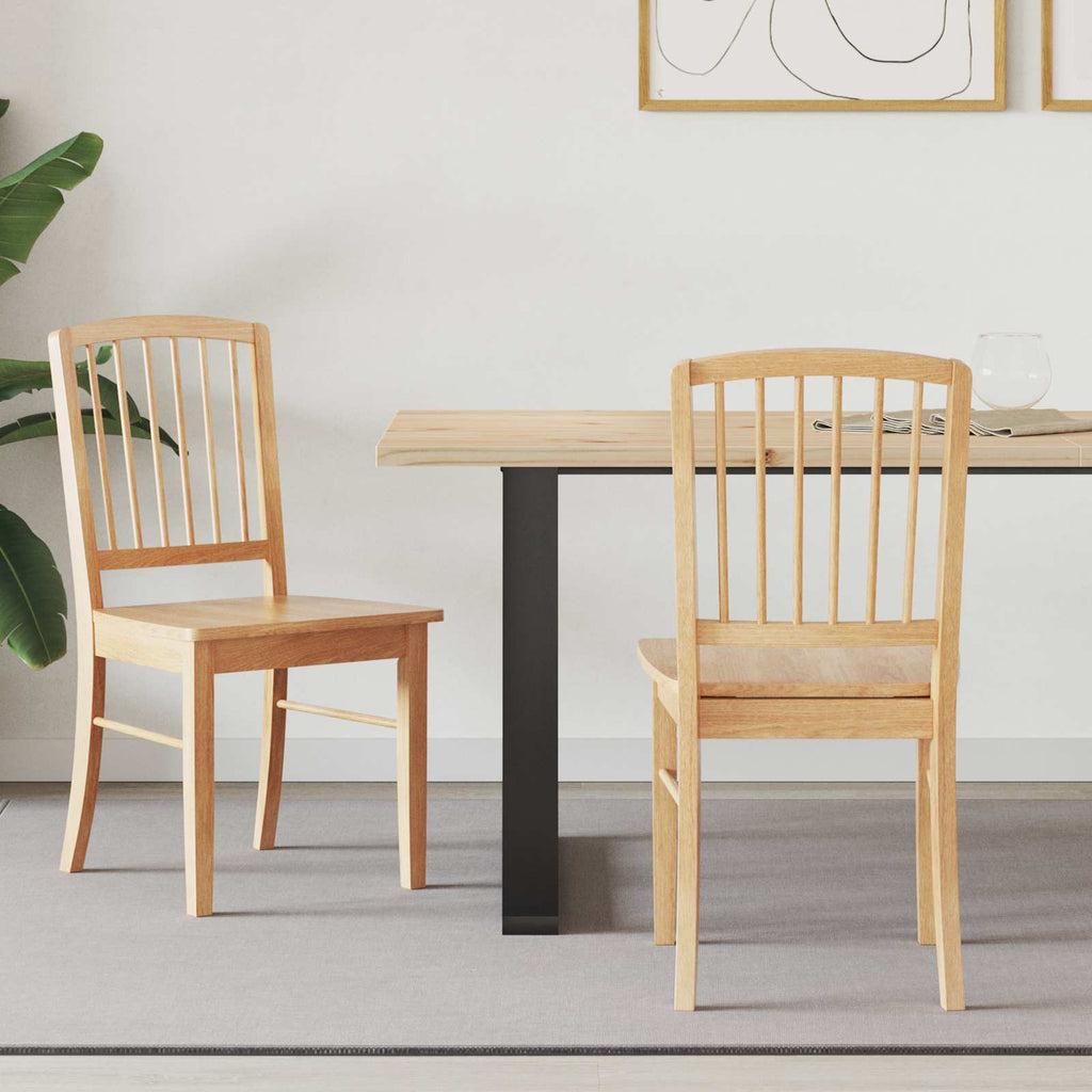 vidaXL Krzesła jadalne 2 pcs Naturalny 50 x 52,5 x 91 cm Drewno Gumowe