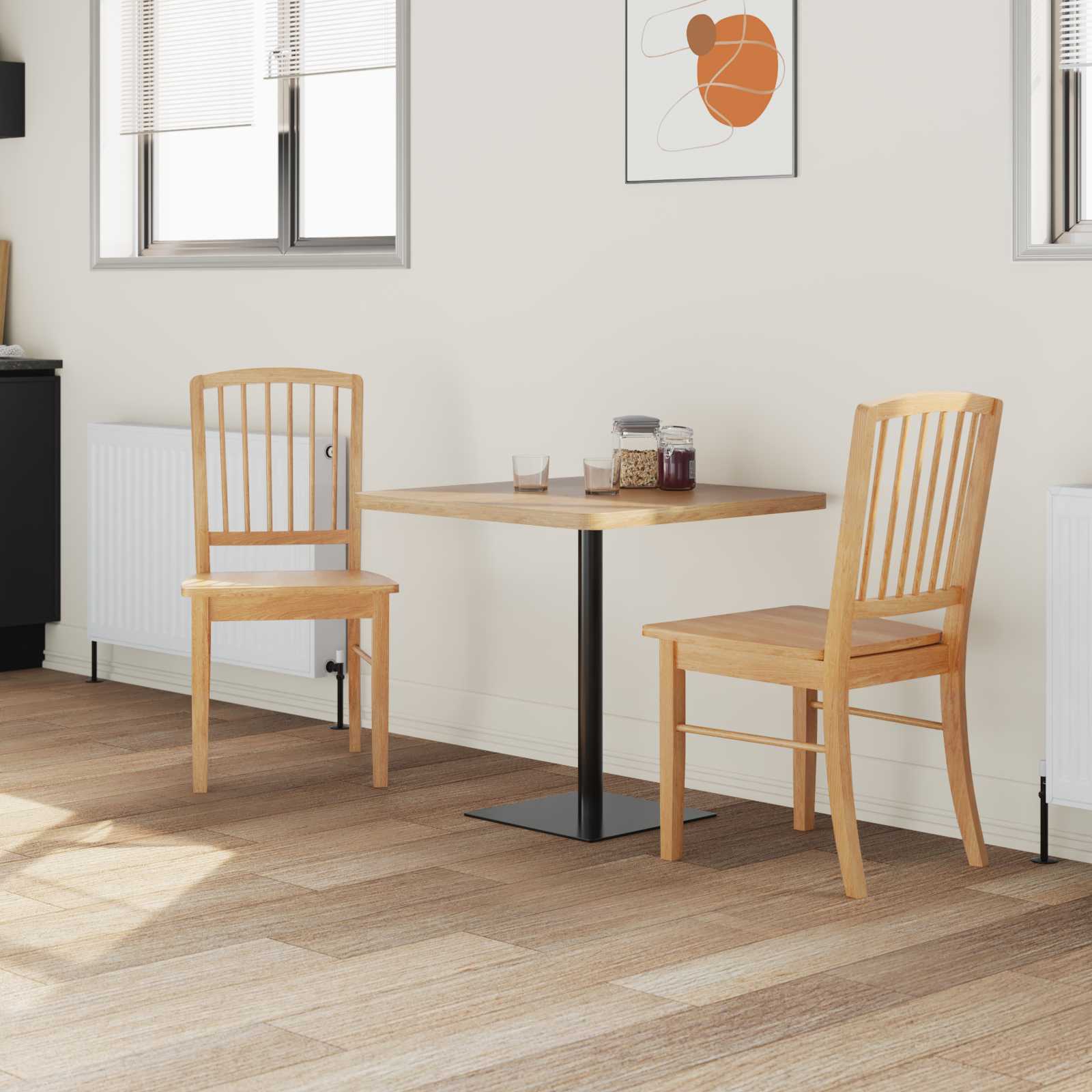 vidaXL Krzesła jadalne 2 pcs Naturalny 50 x 52,5 x 91 cm Drewno Gumowe