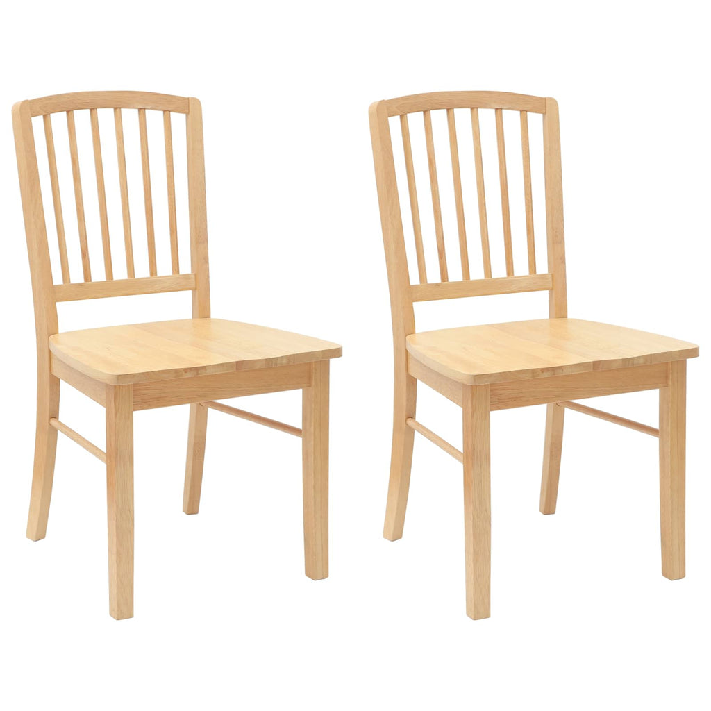 vidaXL Krzesła jadalne 2 pcs Naturalny 50 x 52,5 x 91 cm Drewno Gumowe
