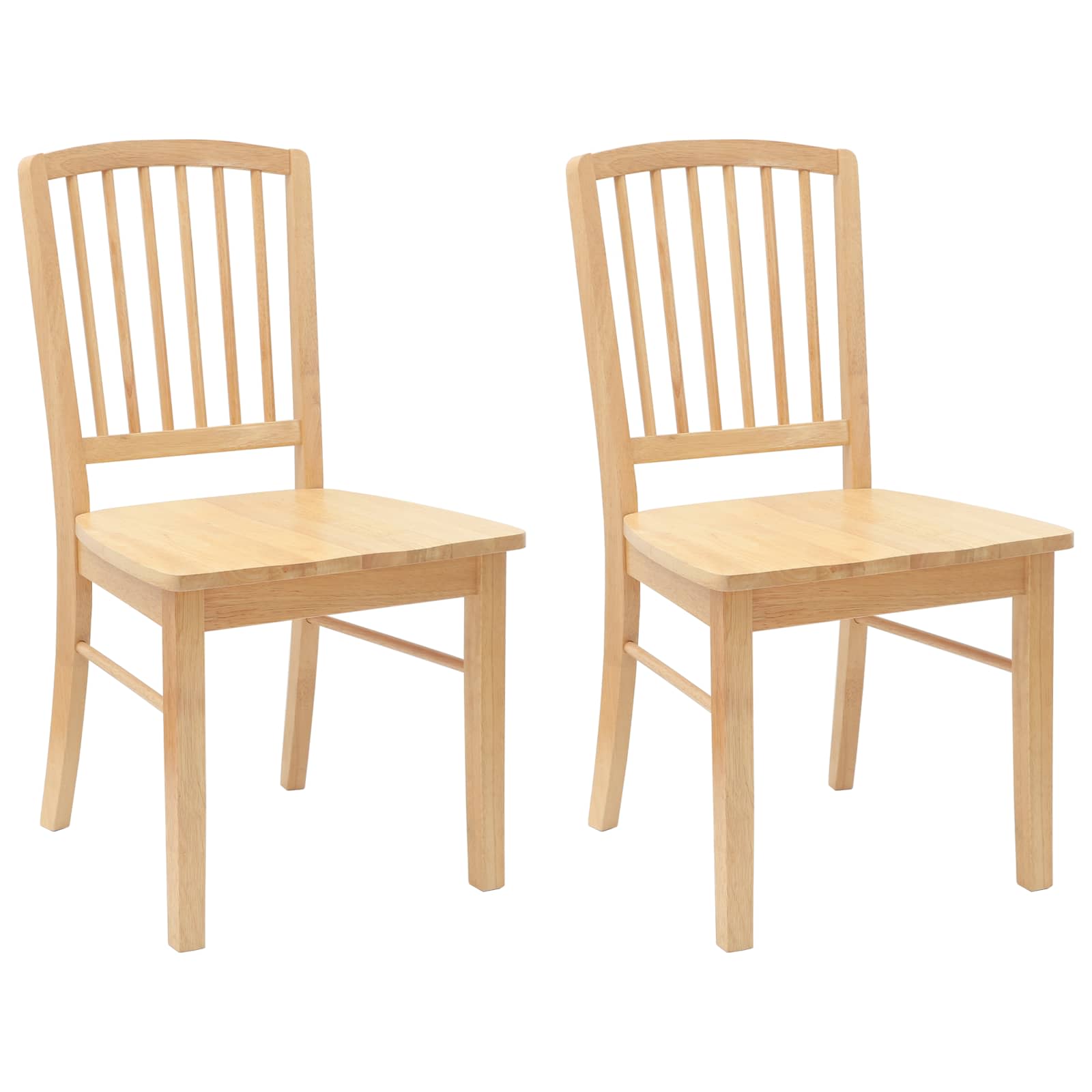 vidaXL Krzesła jadalne 2 pcs Naturalny 50 x 52,5 x 91 cm Drewno Gumowe