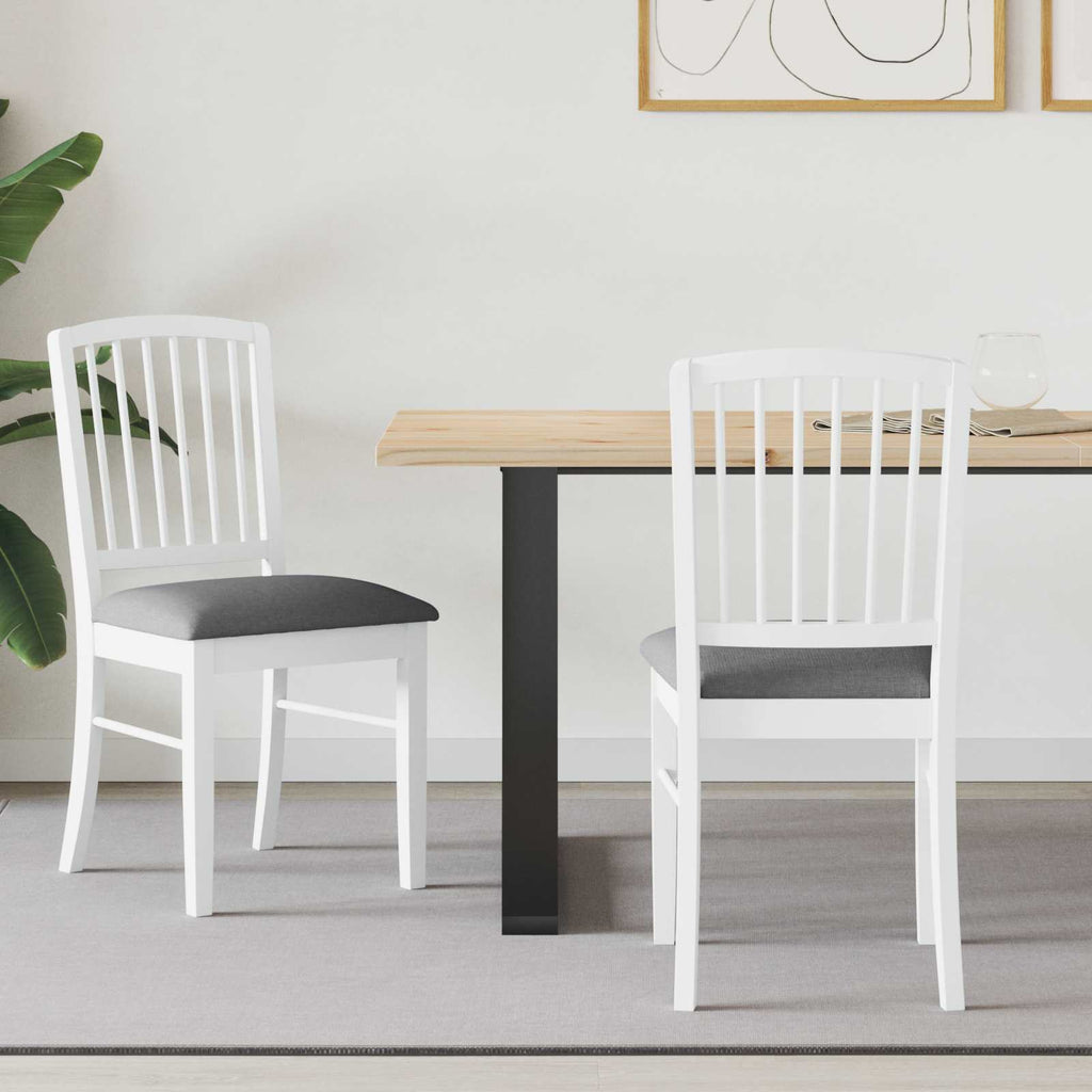 vidaXL Krzesła jadalne 2 pcs Biały 50 x 52,5 x 91 cm Drewno Gumowe