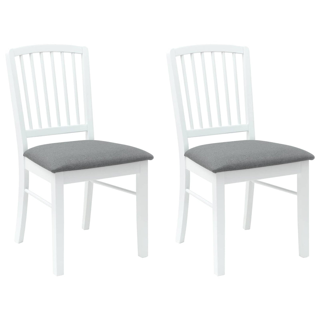 vidaXL Krzesła jadalne 2 pcs Biały 50 x 52,5 x 91 cm Drewno Gumowe