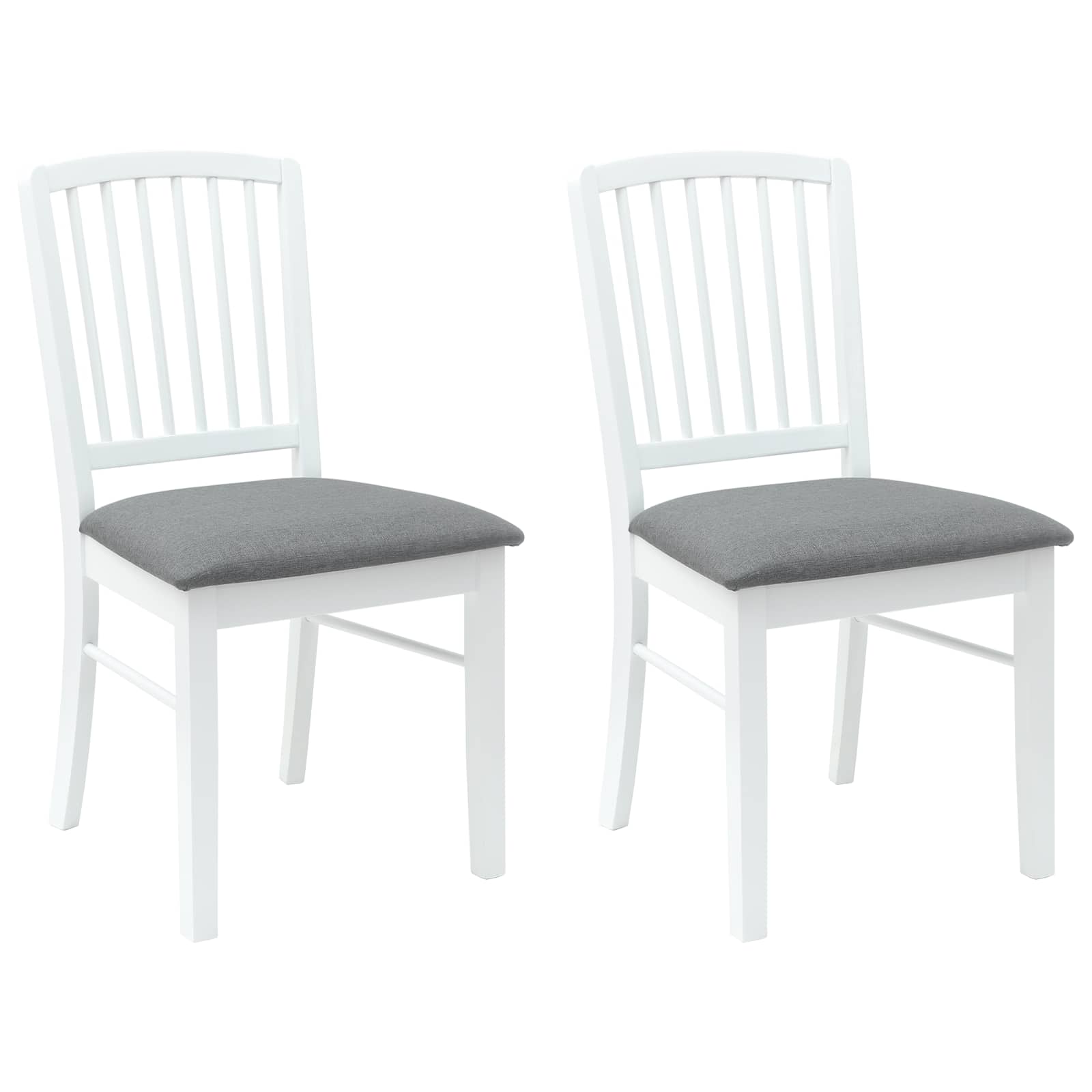 vidaXL Krzesła jadalne 2 pcs Biały 50 x 52,5 x 91 cm Drewno Gumowe