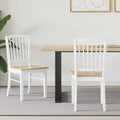 vidaXL Krzesła jadalne 2 pcs Biały 50 x 52,5 x 91 cm Drewno Gumowe