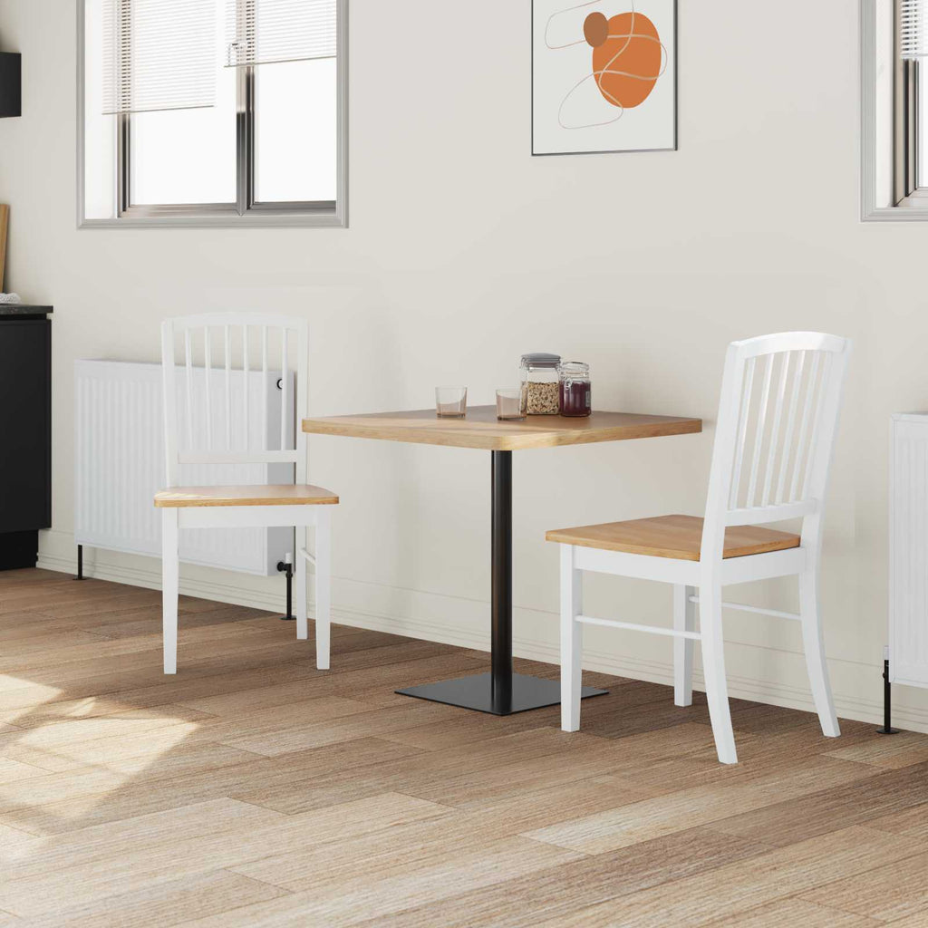 vidaXL Krzesła jadalne 2 pcs Biały 50 x 52,5 x 91 cm Drewno Gumowe