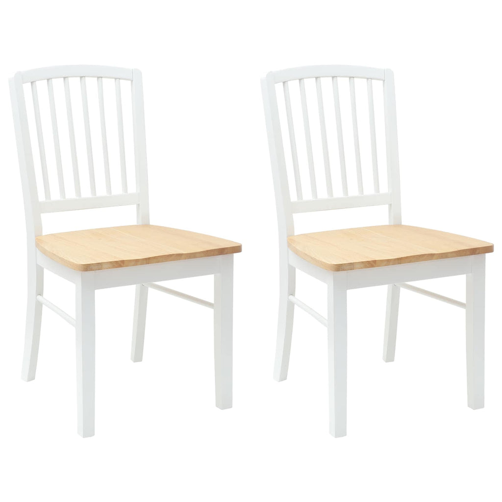 vidaXL Krzesła jadalne 2 pcs Biały 50 x 52,5 x 91 cm Drewno Gumowe