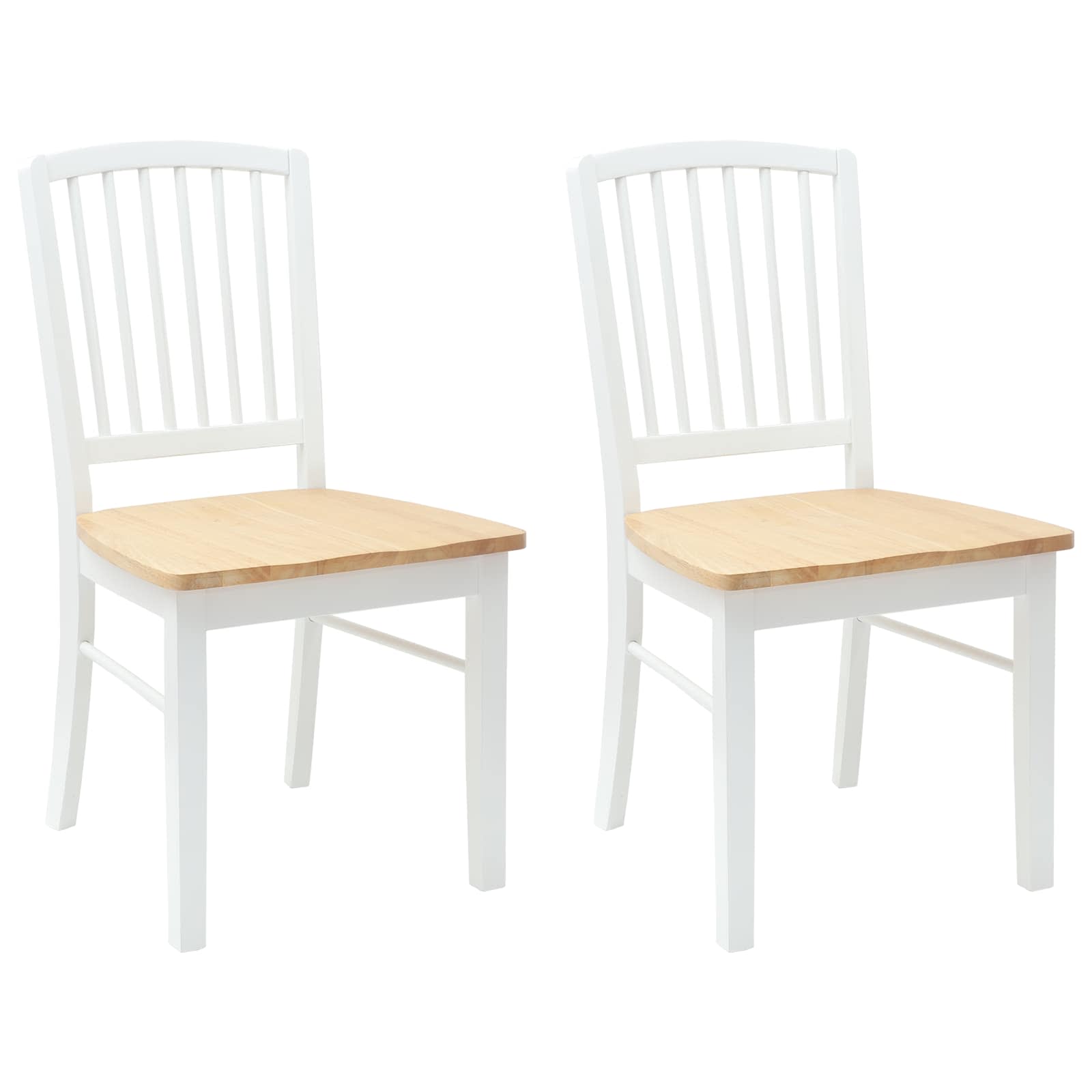 vidaXL Krzesła jadalne 2 pcs Biały 50 x 52,5 x 91 cm Drewno Gumowe