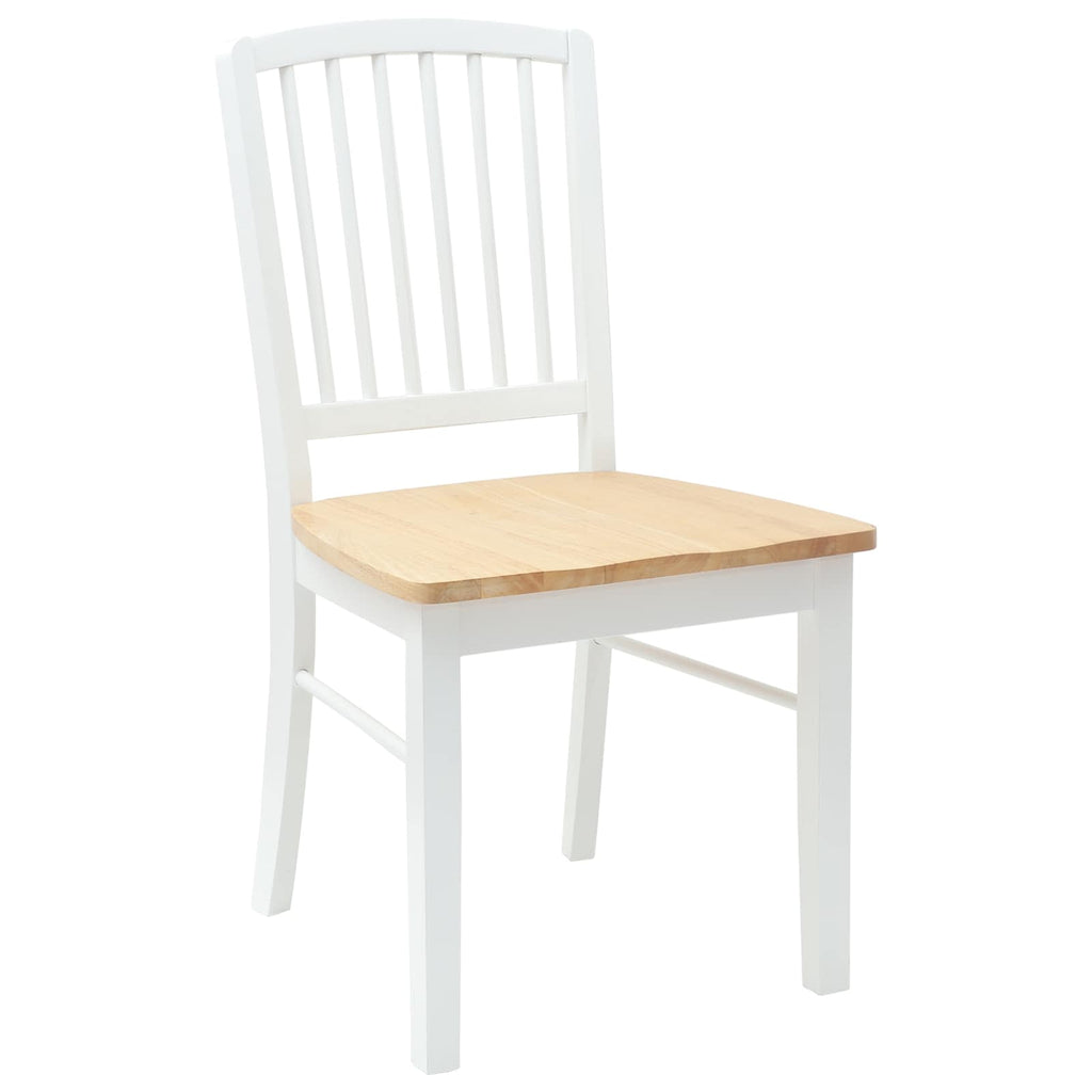 vidaXL Krzesła jadalne 2 pcs Biały 50 x 52,5 x 91 cm Drewno Gumowe