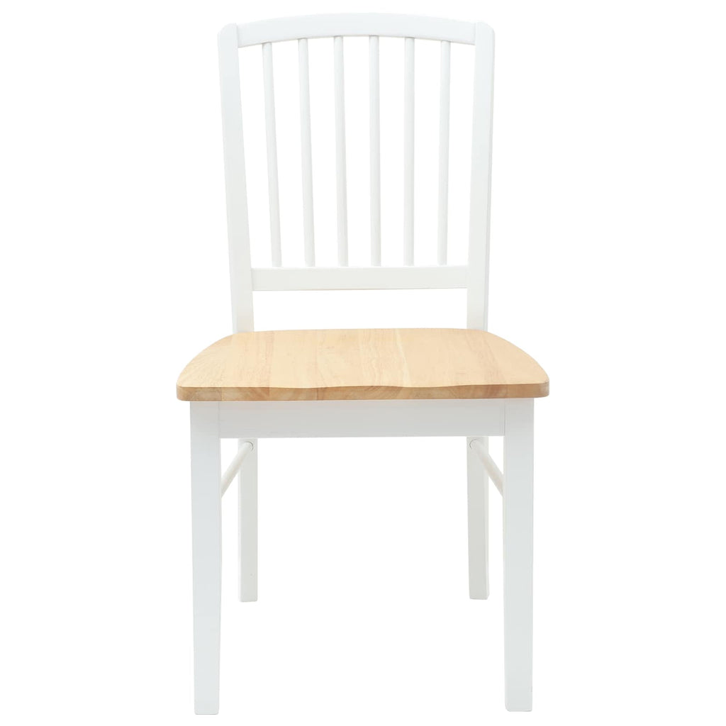 vidaXL Krzesła jadalne 2 pcs Biały 50 x 52,5 x 91 cm Drewno Gumowe