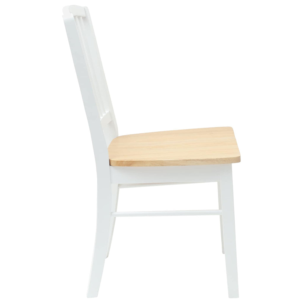 vidaXL Krzesła jadalne 2 pcs Biały 50 x 52,5 x 91 cm Drewno Gumowe