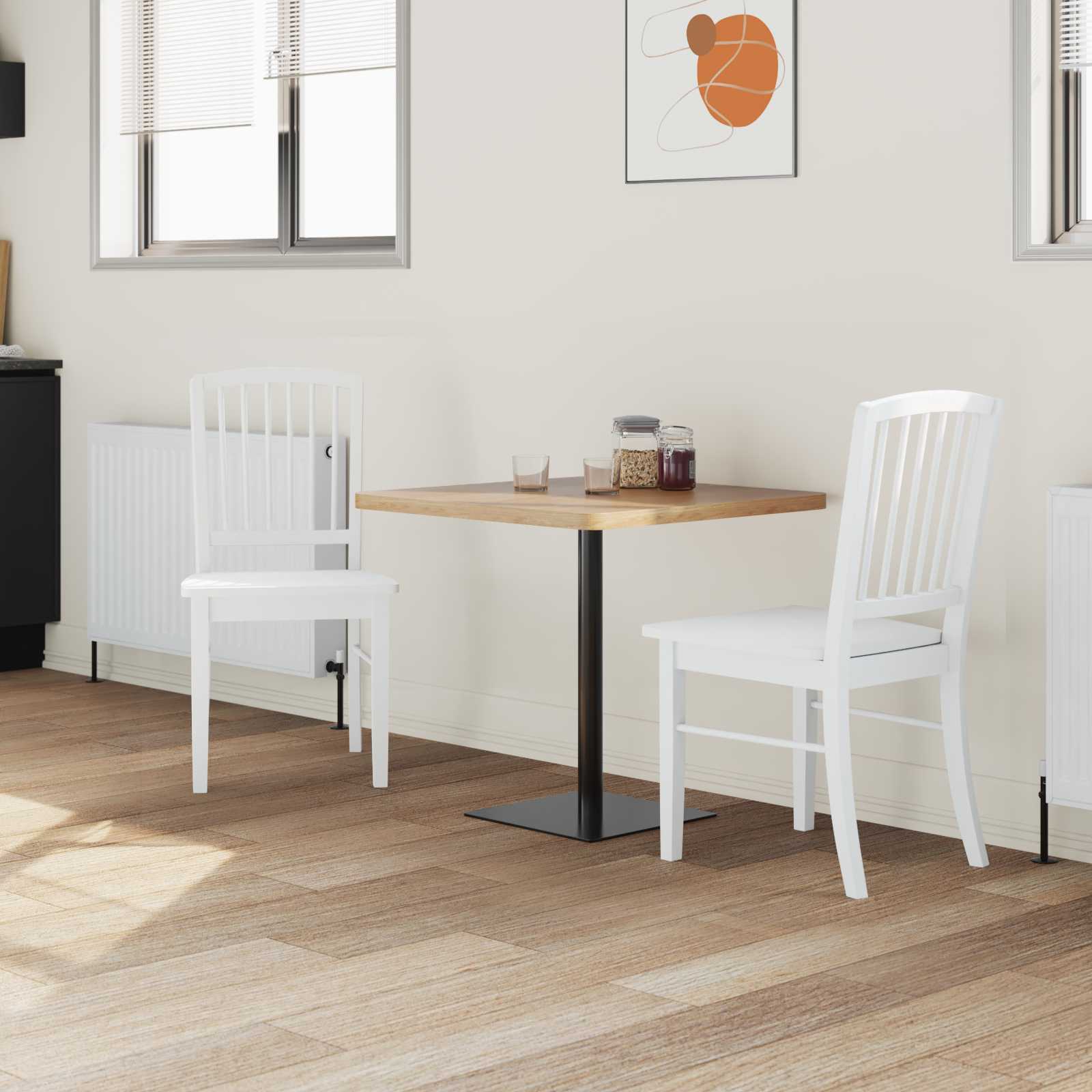 vidaXL Krzesła jadalne 2 pcs Biały 50 x 52,5 x 91 cm Drewno Gumowe