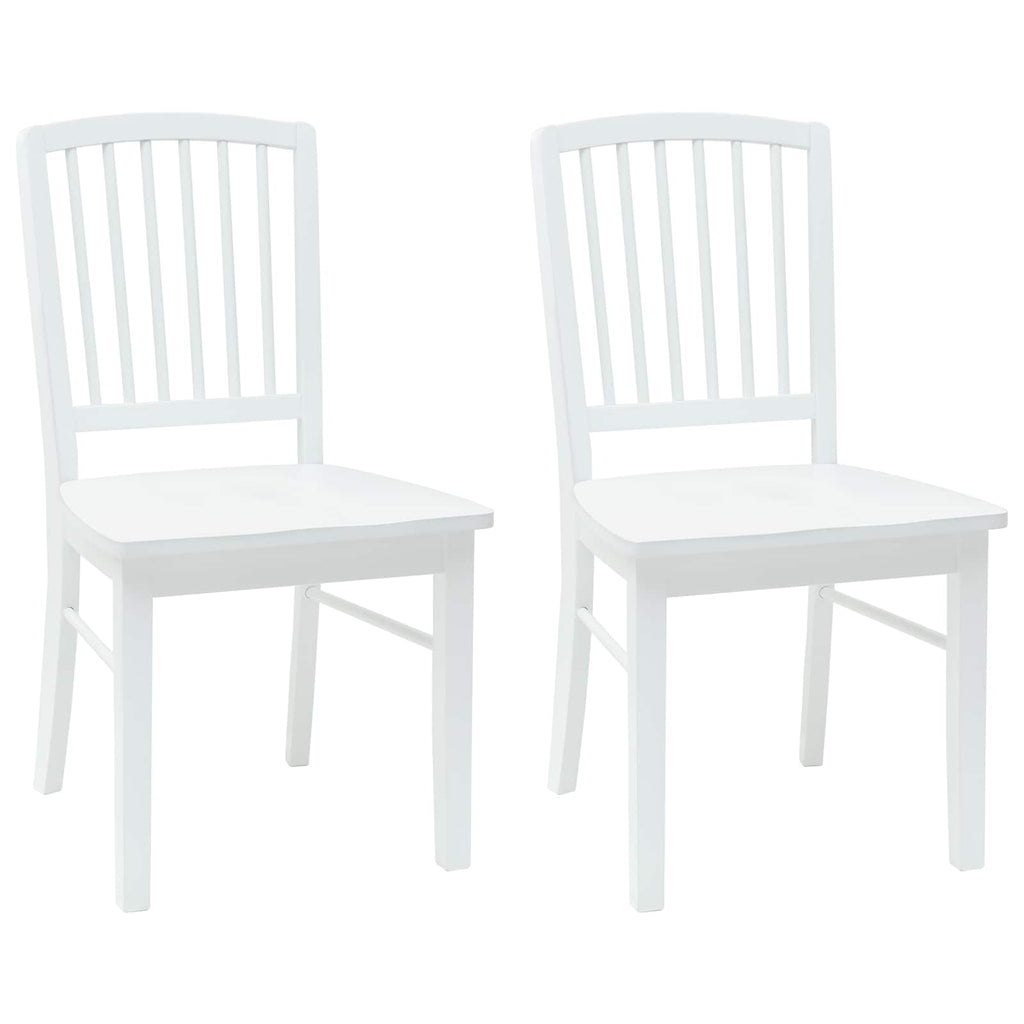 vidaXL Krzesła jadalne 2 pcs Biały 50 x 52,5 x 91 cm Drewno Gumowe