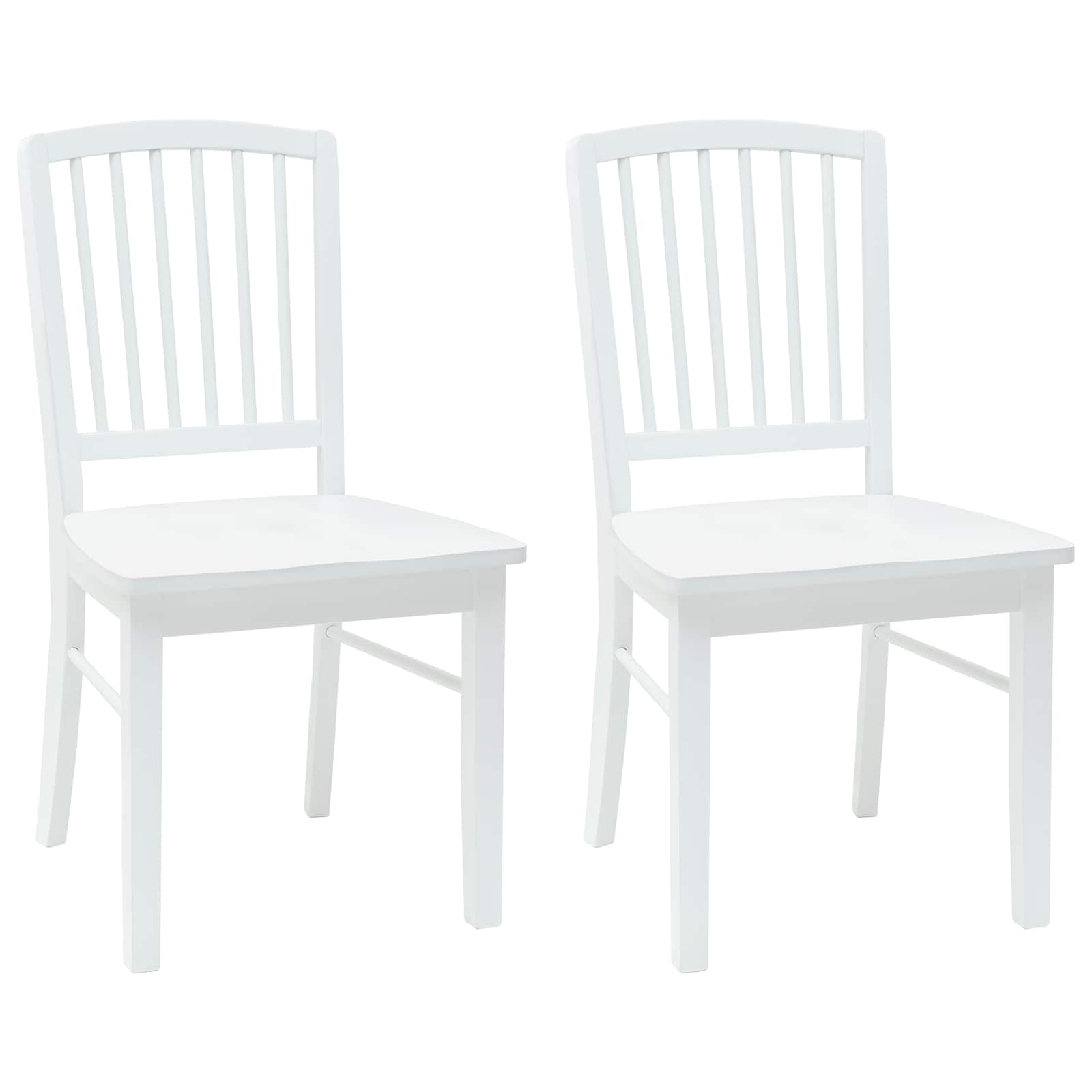 vidaXL Krzesła jadalne 2 pcs Biały 50 x 52,5 x 91 cm Drewno Gumowe