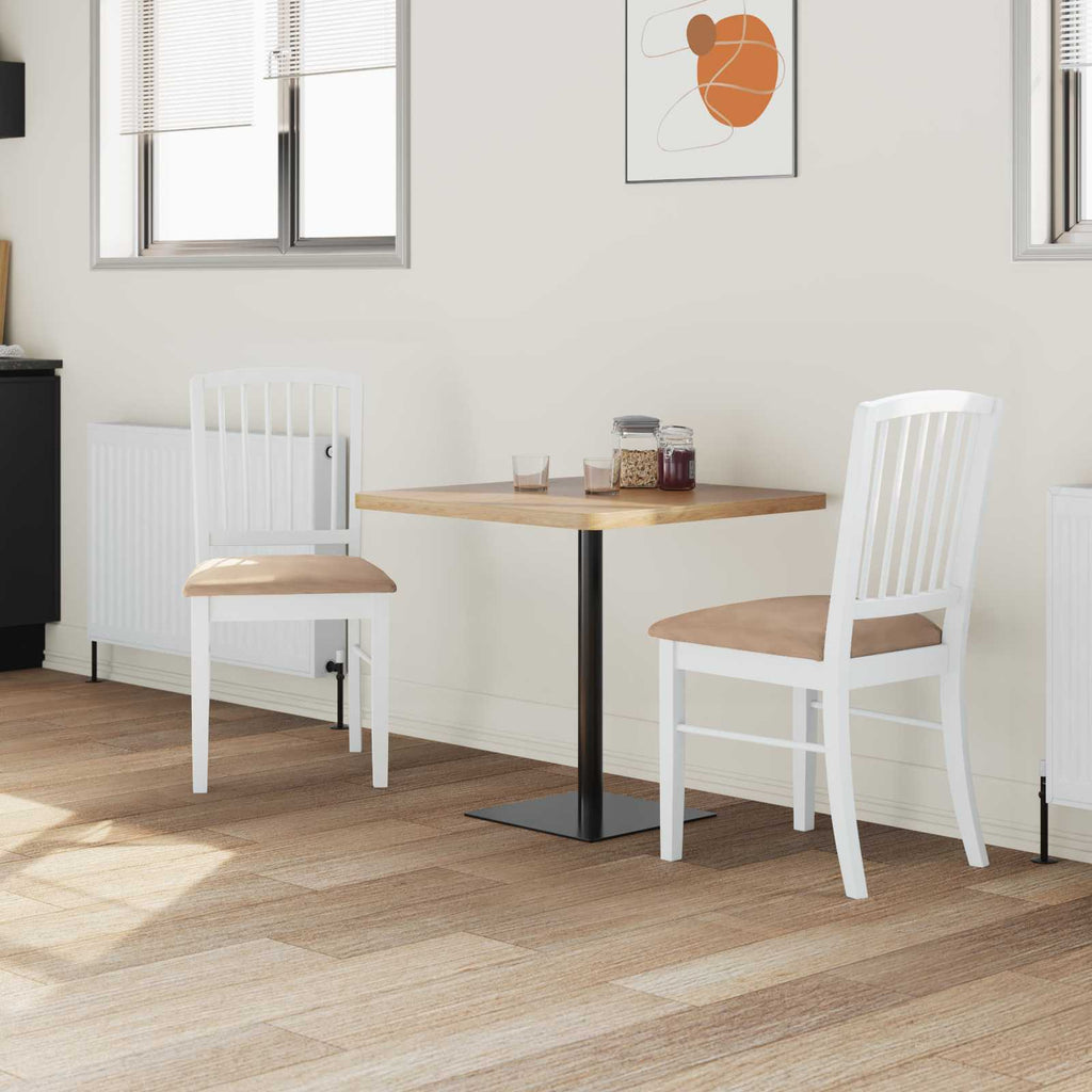 vidaXL Krzesła jadalne 2 pcs Biały 50 x 52,5 x 91 cm Drewno Gumowe
