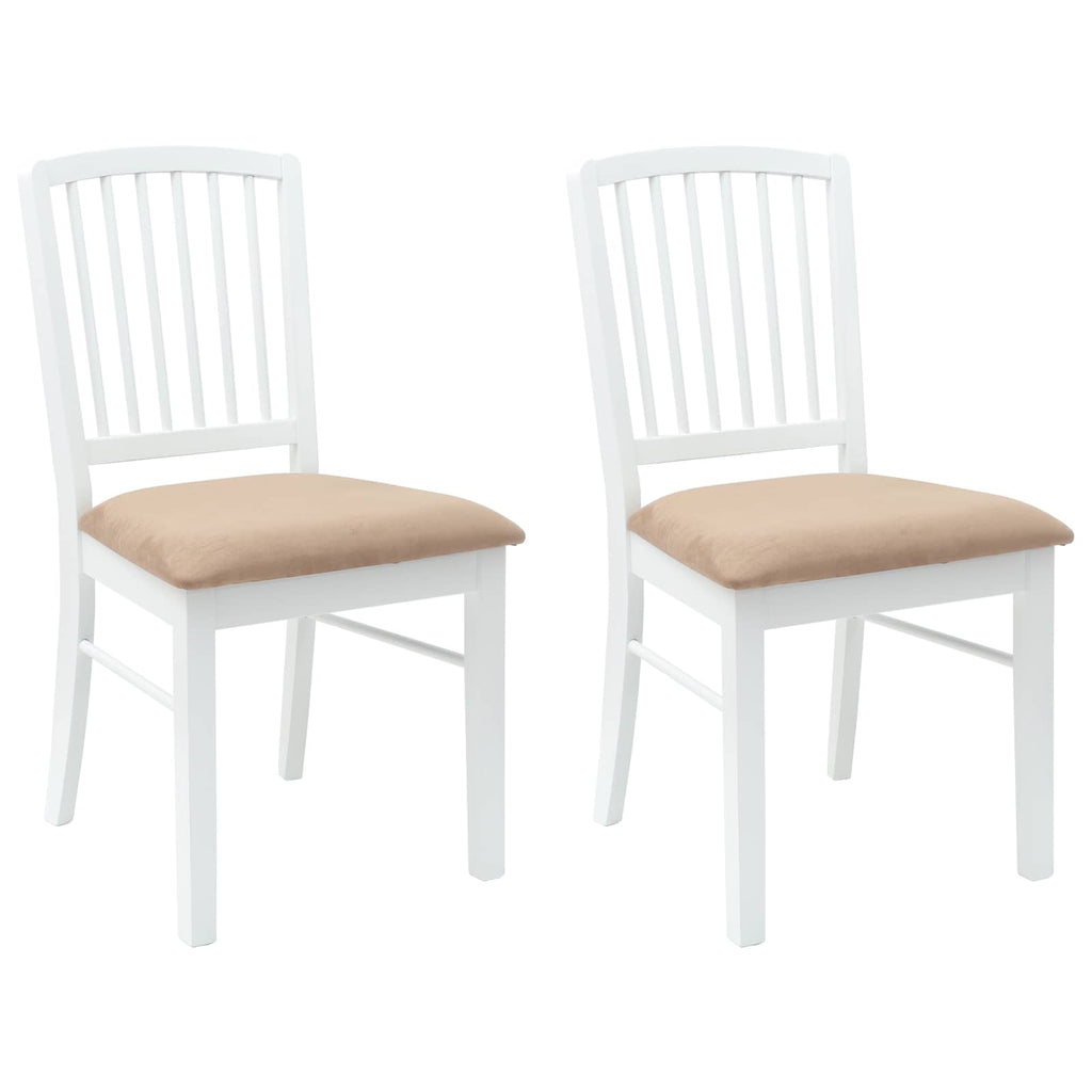 vidaXL Krzesła jadalne 2 pcs Biały 50 x 52,5 x 91 cm Drewno Gumowe