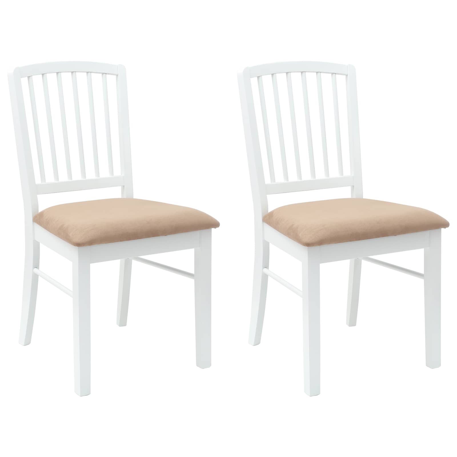vidaXL Krzesła jadalne 2 pcs Biały 50 x 52,5 x 91 cm Drewno Gumowe