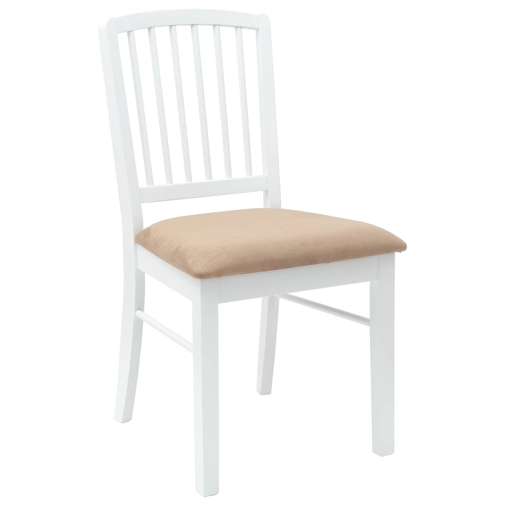 vidaXL Krzesła jadalne 2 pcs Biały 50 x 52,5 x 91 cm Drewno Gumowe