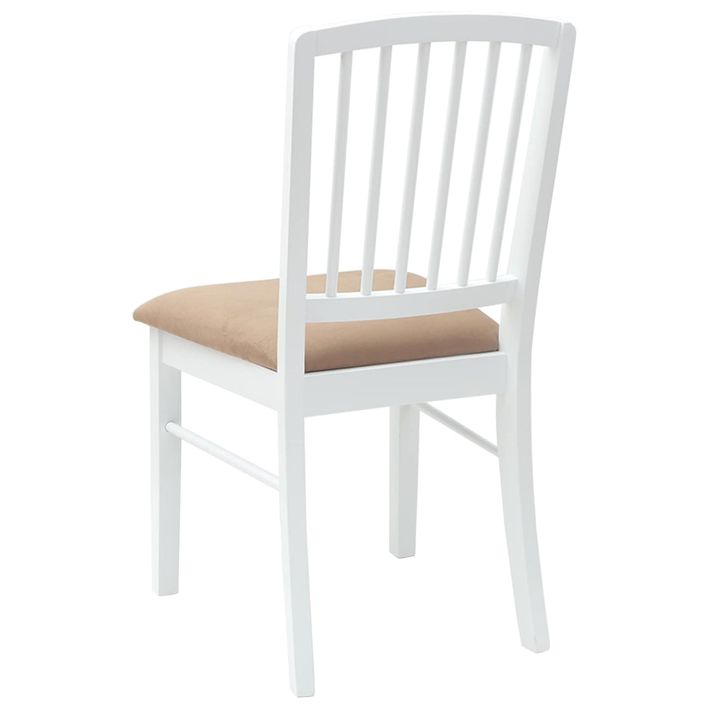 vidaXL Krzesła jadalne 2 pcs Biały 50 x 52,5 x 91 cm Drewno Gumowe