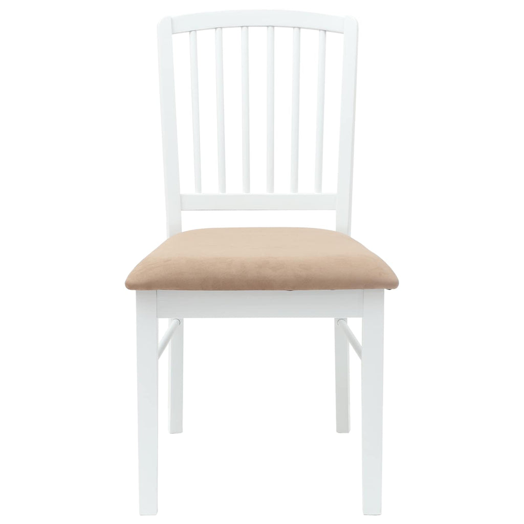vidaXL Krzesła jadalne 2 pcs Biały 50 x 52,5 x 91 cm Drewno Gumowe
