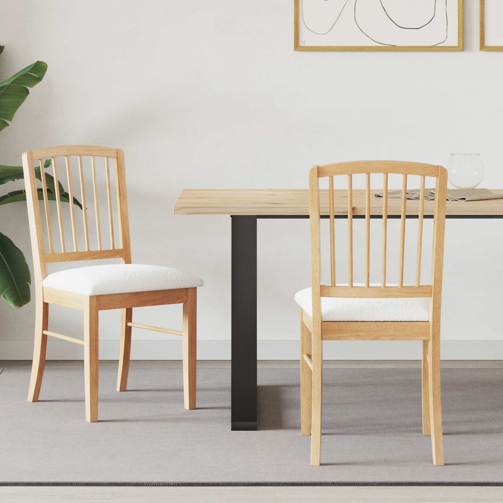 vidaXL Krzesła jadalne 2 pcs Naturalny 50 x 52,5 x 91 cm Drewno Gumowe