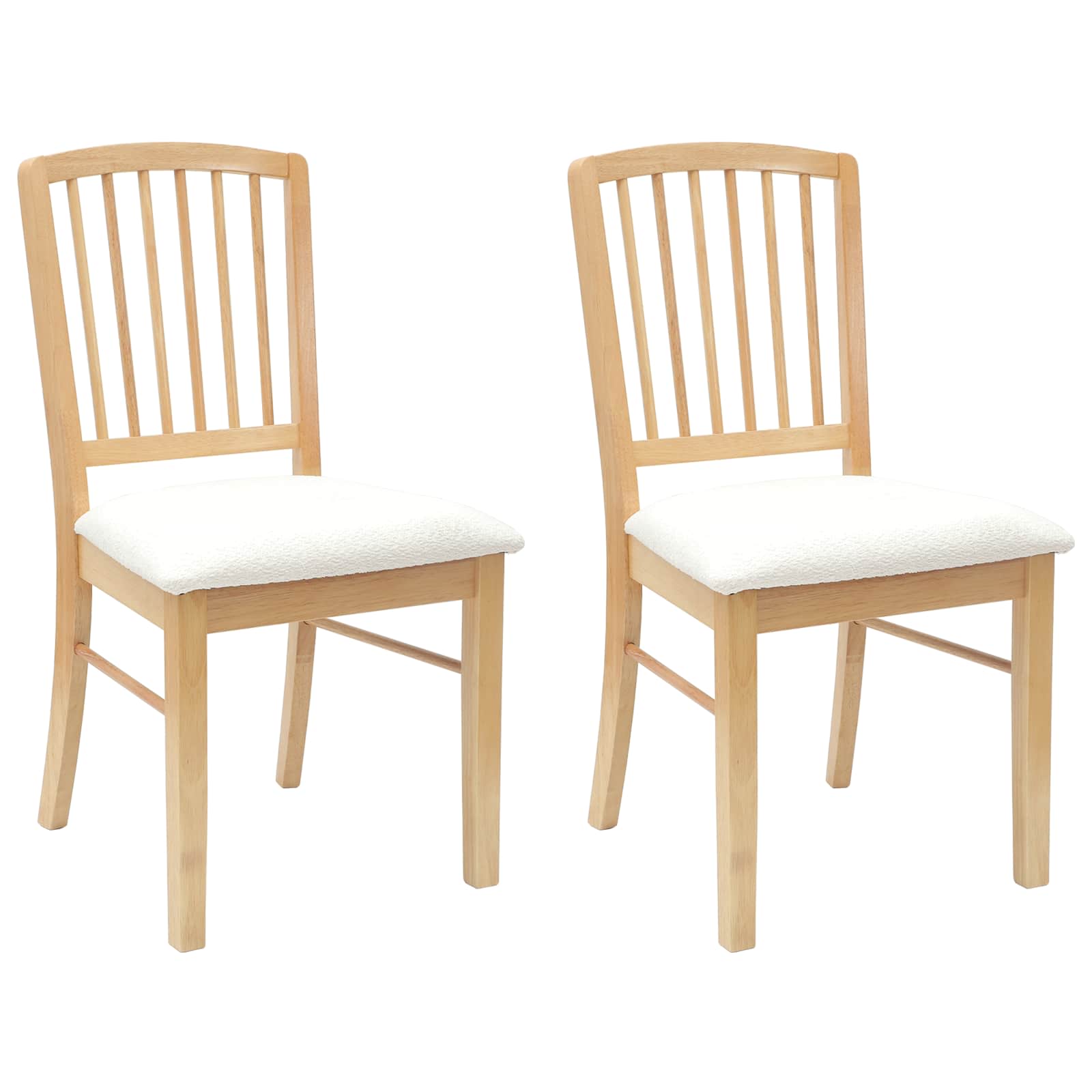 vidaXL Krzesła jadalne 2 pcs Naturalny 50 x 52,5 x 91 cm Drewno Gumowe