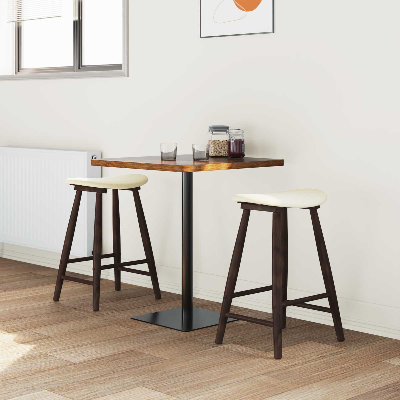 vidaXL Krzesła jadalne 2 pcs Jasny Brąz 46 x 37 x 63 cm Drewno Gumowe