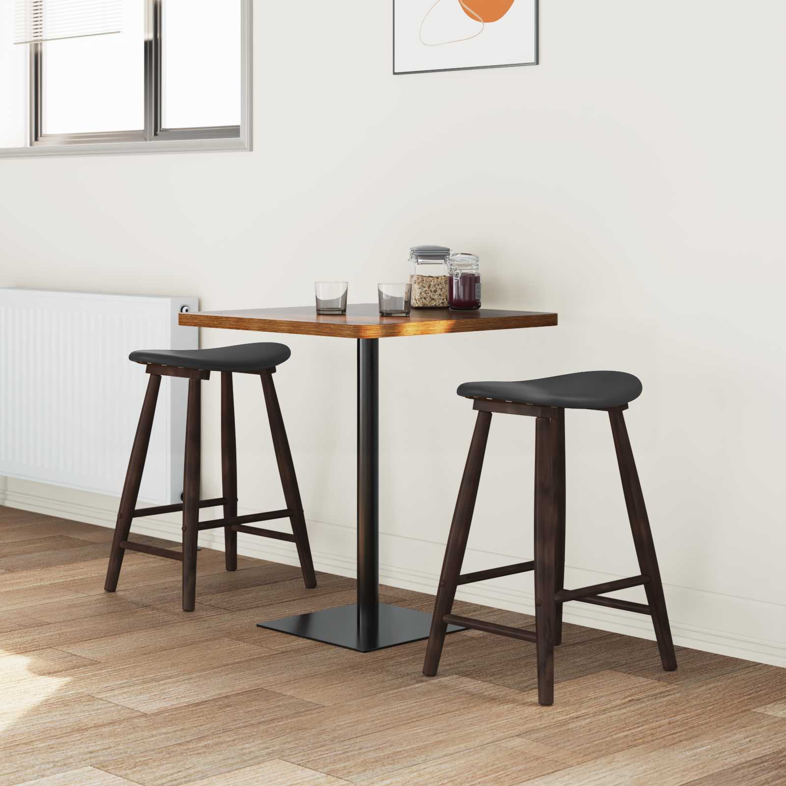 vidaXL Krzesła jadalne 2 pcs Jasny Brąz 46 x 37 x 63 cm Drewno Gumowe