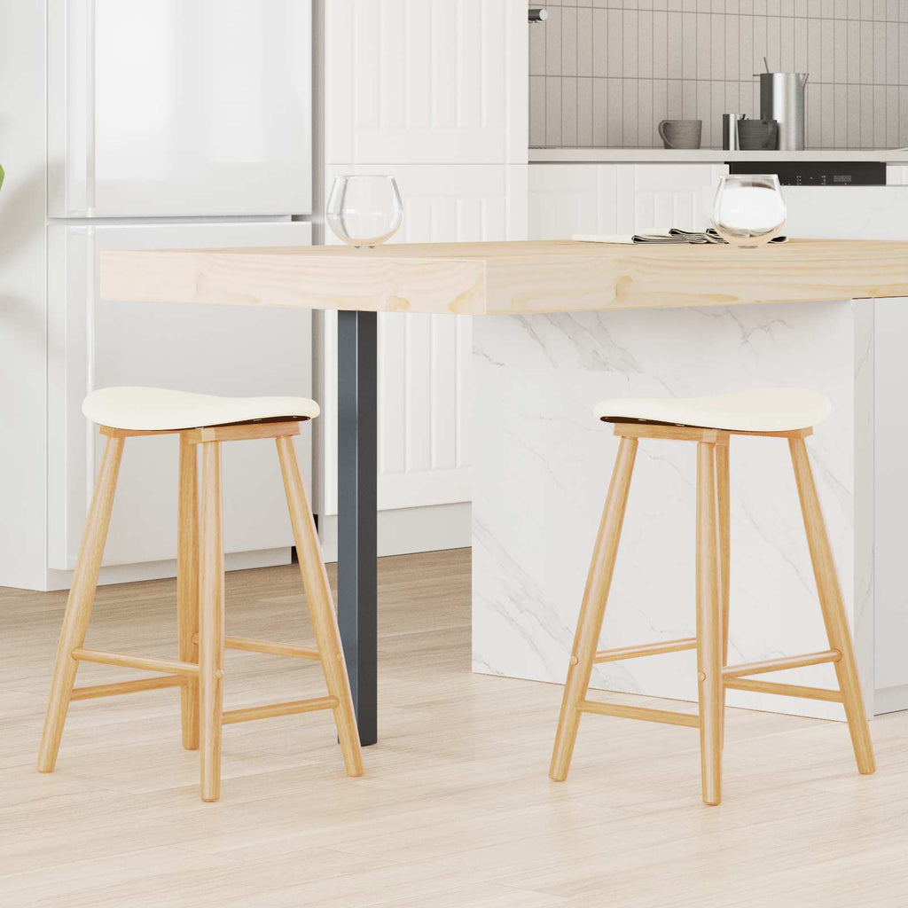 vidaXL Krzesła jadalne 2 pcs Naturalny 46 x 37 x 63 cm Drewno Gumowe