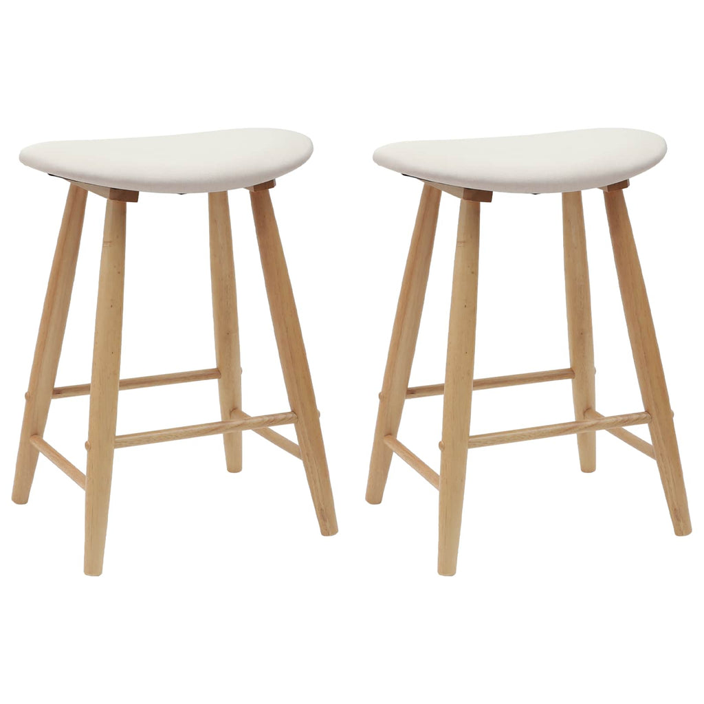 vidaXL Krzesła jadalne 2 pcs Naturalny 46 x 37 x 63 cm Drewno Gumowe